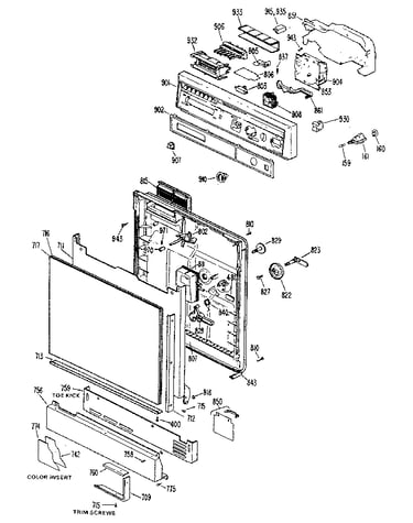 Control panel and door