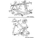 Weider D-630S frame and rear base assembly diagram