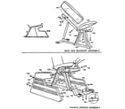 Weider D-630S seat, backrest, and plastic shroud assembly diagram