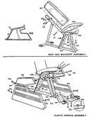 Seat, backrest, and plastic shroud assembly