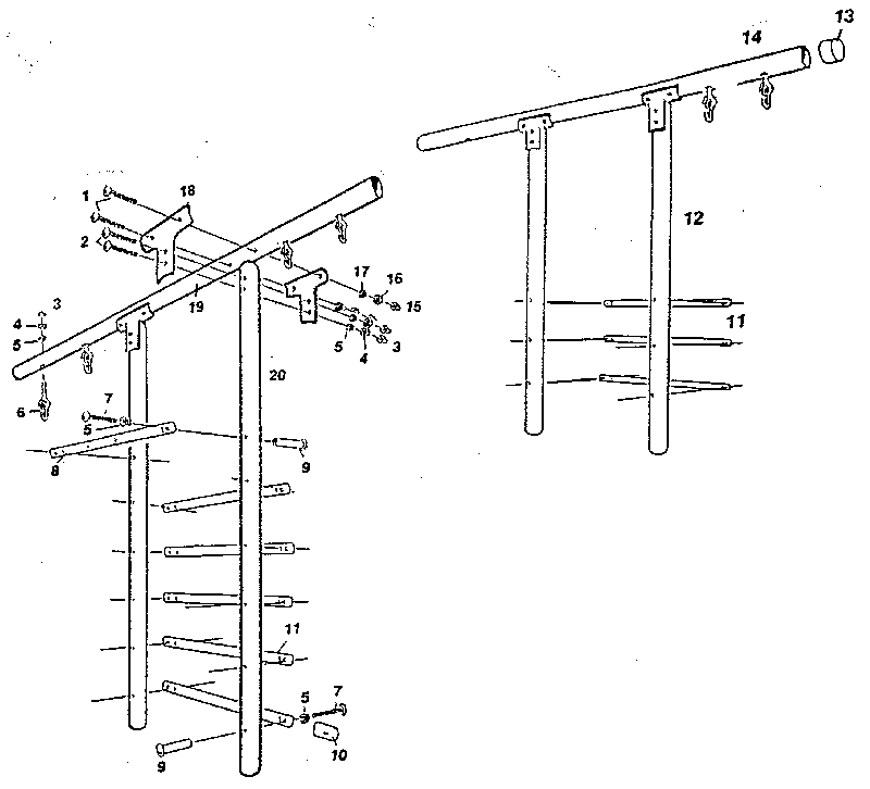 Leg and top bar assembly