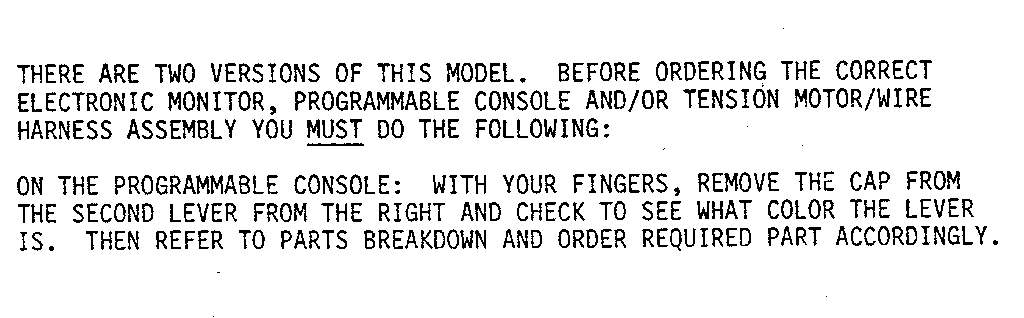 MODEL NOTES