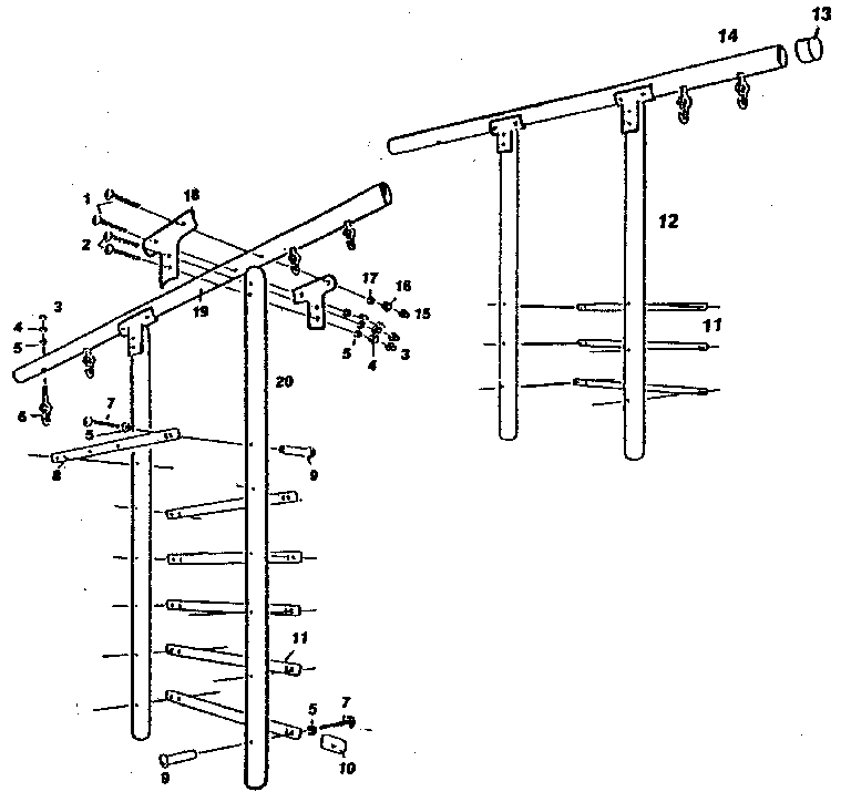 LEG AND TOP BAR ASSEMBLY