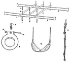 Sears 786720612 ladder rail and swing-play assembly diagram