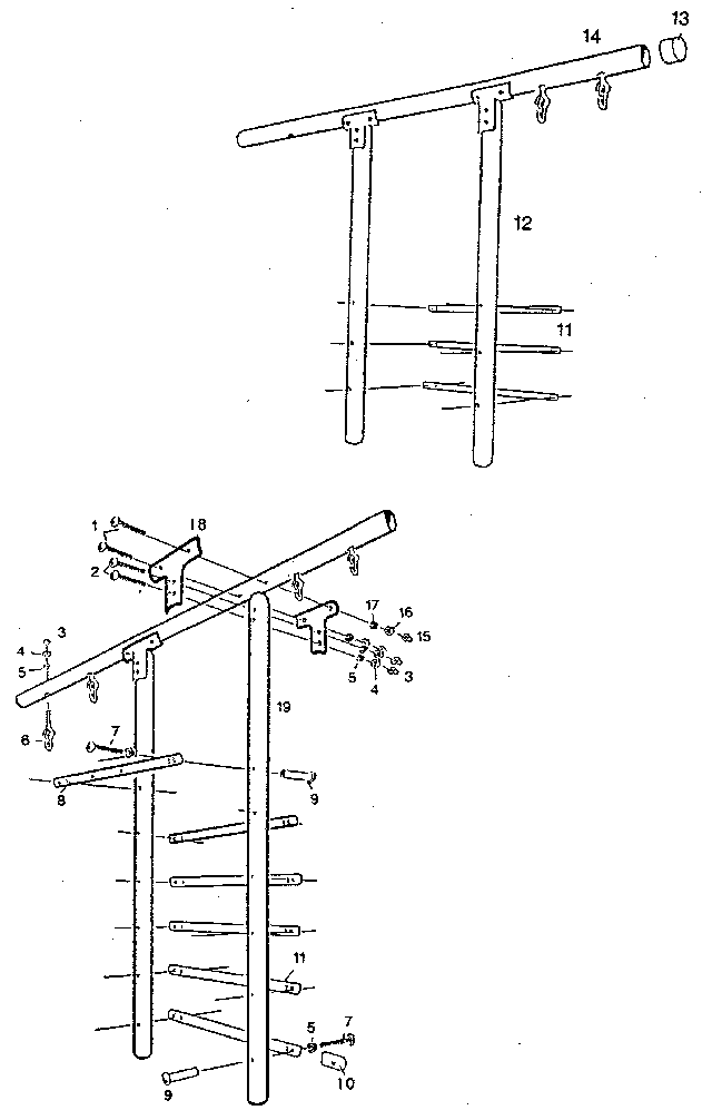 Leg and top bar assembly
