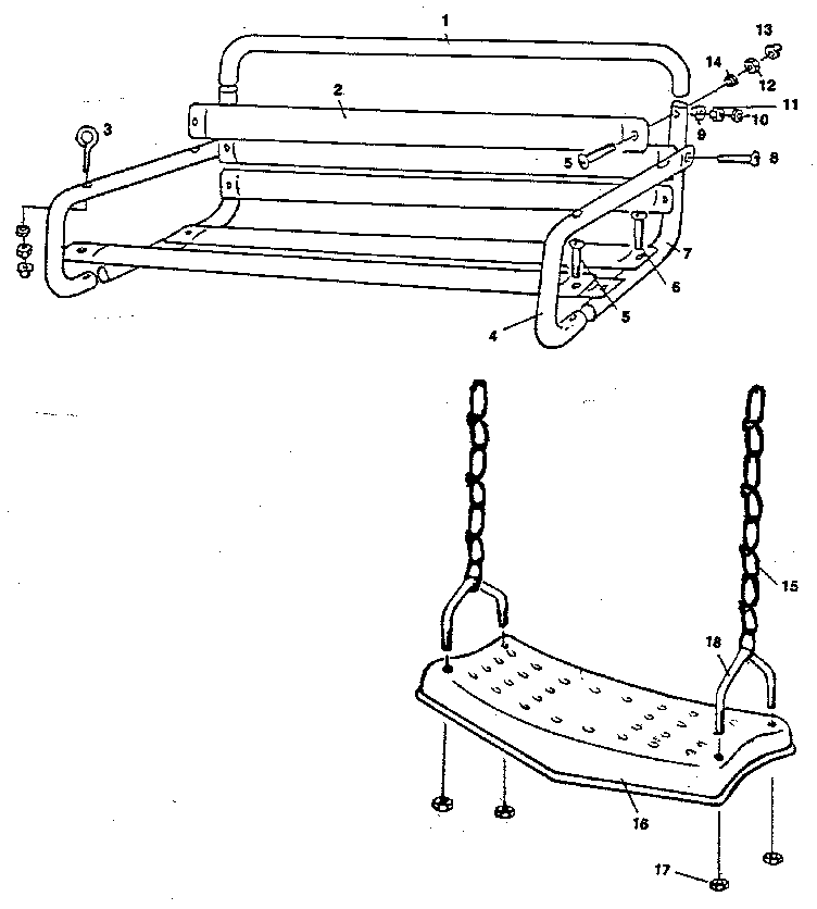 GARDEN AND PLAY SWING ASSEMBLY