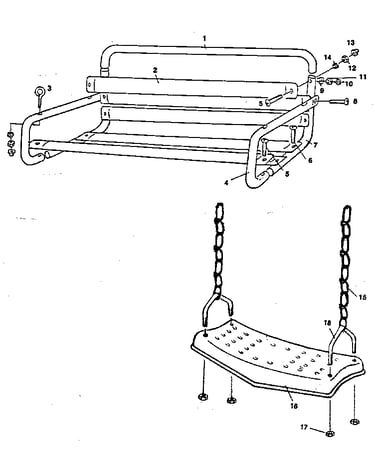 Garden and play swing assembly