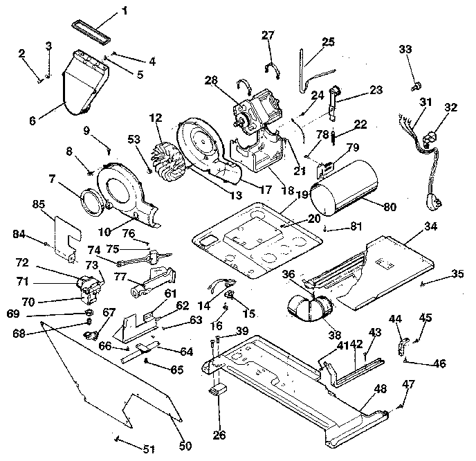 Dryer, motor, blower, belt