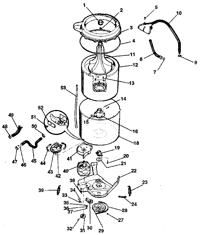 WASHER-TUBS, HOSES, MOTOR