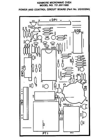 Power and control circuit board (part no. 2q10320a)