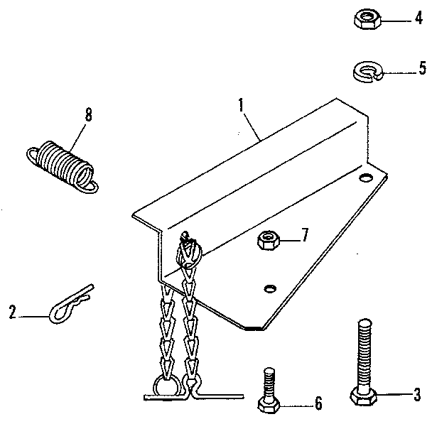 Anchor bracket and chain assembly