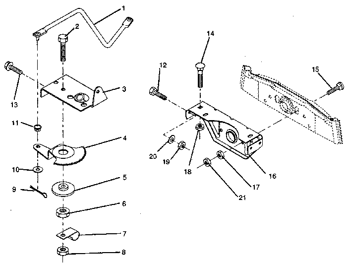 Sector gear/axle support