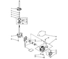 Kenmore 1109206110 brake, clutch, gearcase, motor and pump diagram