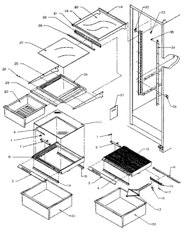 Crisper and shelf door