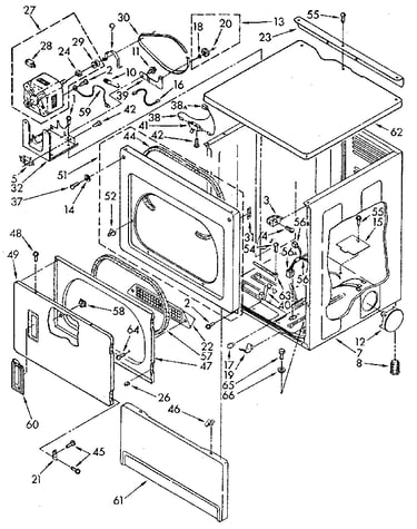 Upper cabinet and front panel