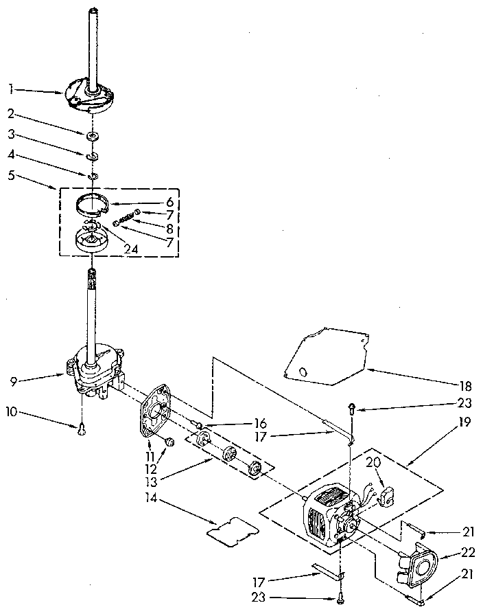 BRAKE, CLUTCH, GEARCASE, MOTOR AND PUMP