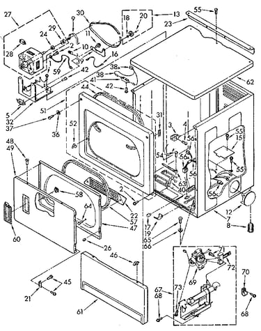 Upper cabinet and front panel