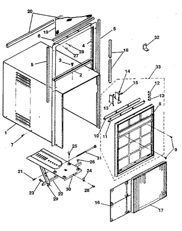 Cabinet and front panel