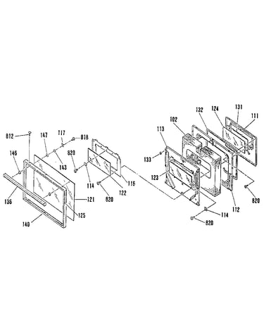 Oven door section