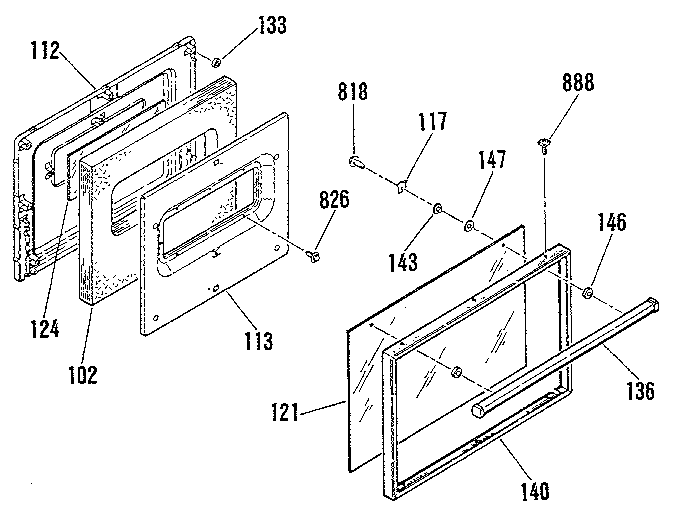 Oven door section