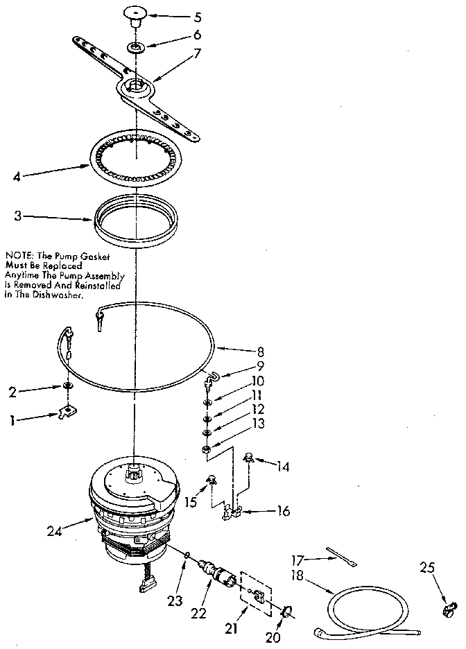Heater, pump and lower sprayarm
