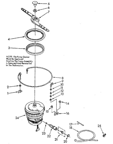 Heater, pump and lower sprayarm