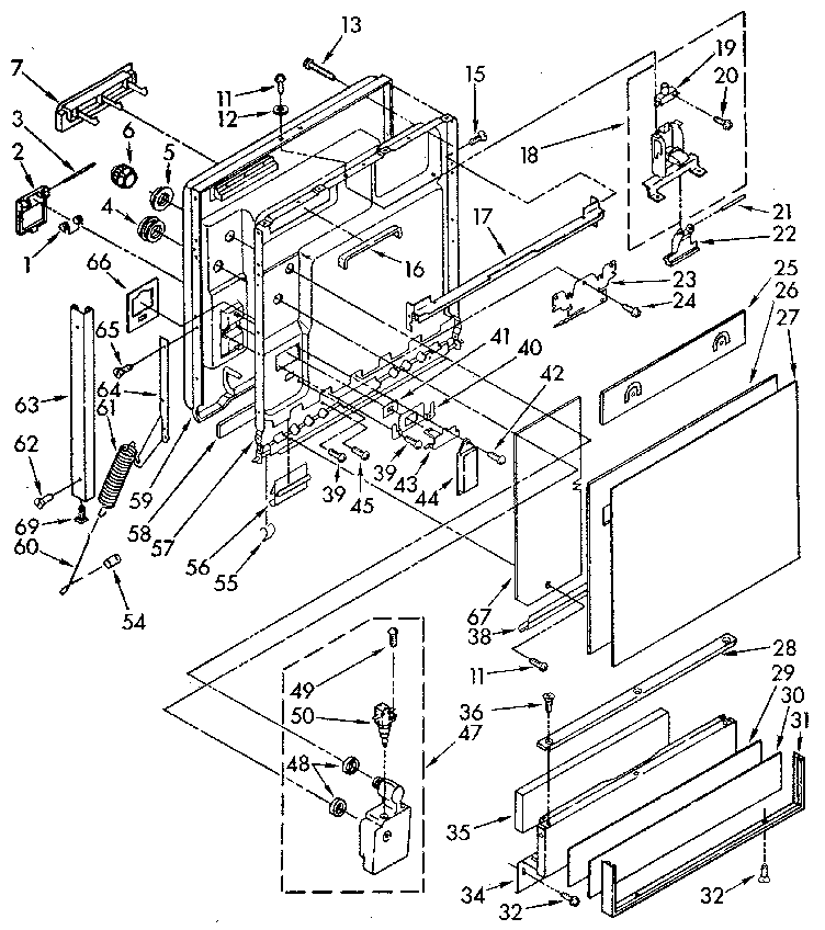Door and toe panel