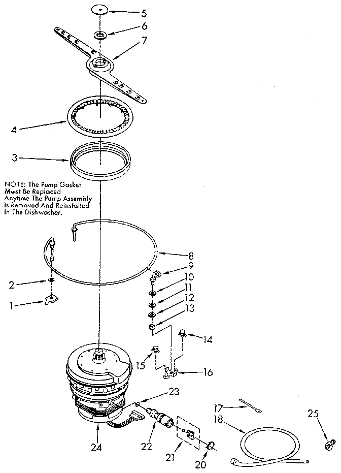 Heater, pump and lower sprayarm