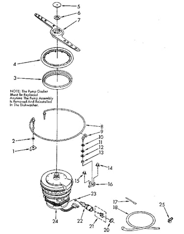 Heater, pump and lower sprayarm