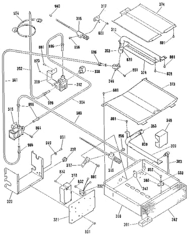Broiler and oven burner section