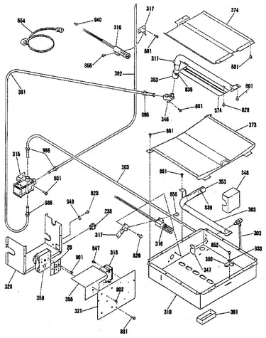 Broiler and oven burner section