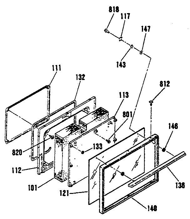 Oven door section