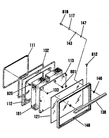 Oven door section