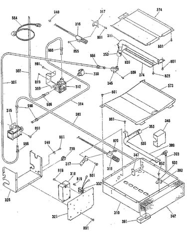 Broiler and oven burner section