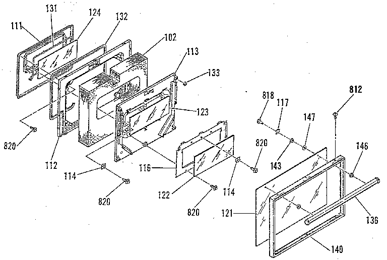 Oven door section