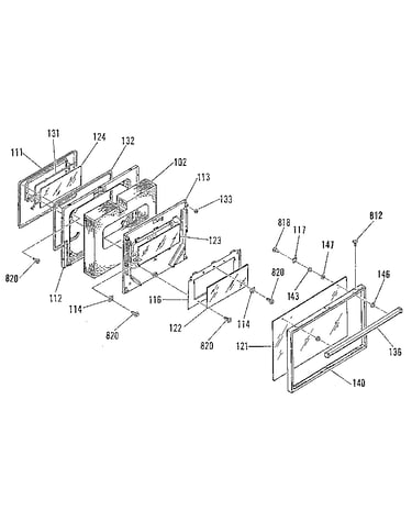 Oven door section