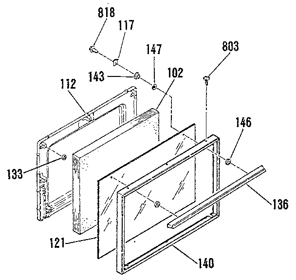 Oven door section