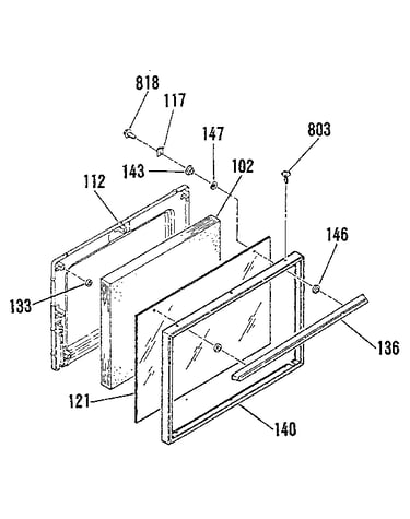 Oven door section