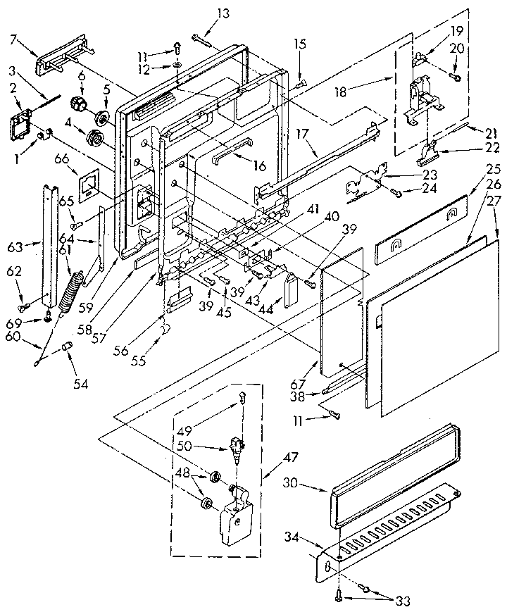 Door and toe panel