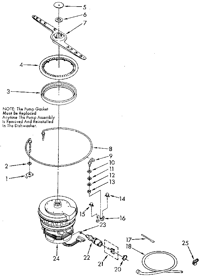 Heater, pump/lower sprayarm