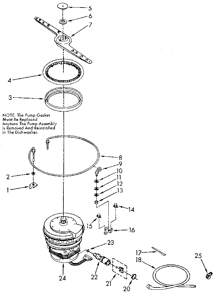 Heater, pump/lower sprayarm