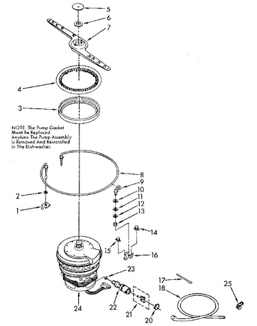 Heater, pump/lower sprayarm