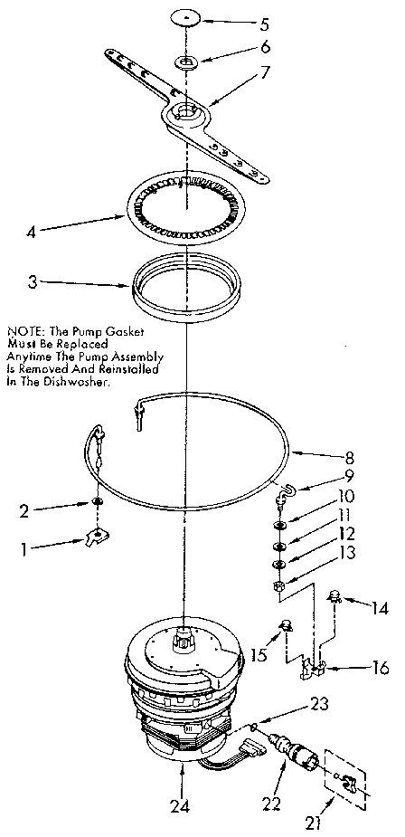 Heater, pump and lower sprayarm