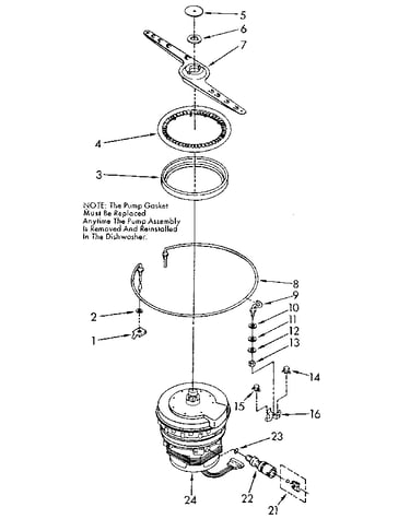 Heater, pump and lower sprayarm