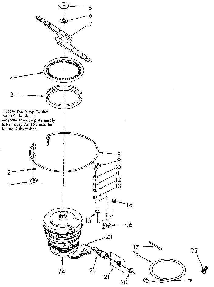 Heater, pump and lower sprayarm