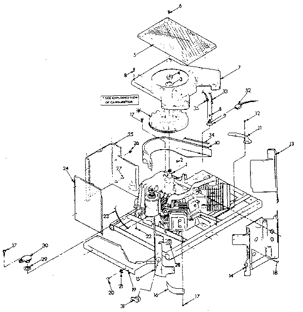 Exploded view of sheet metal