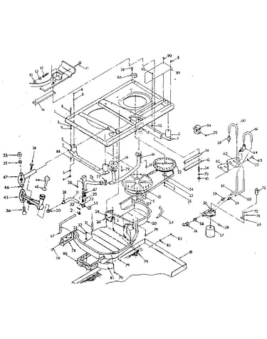 Base & pulleys (bottom exhaust)