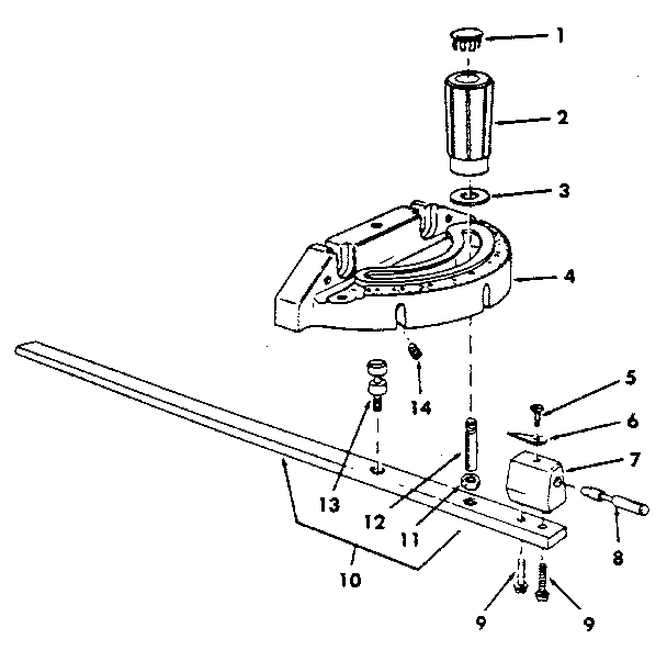 FIGURE 4 +9-29929 MITER GAUGE ASSEMBLY