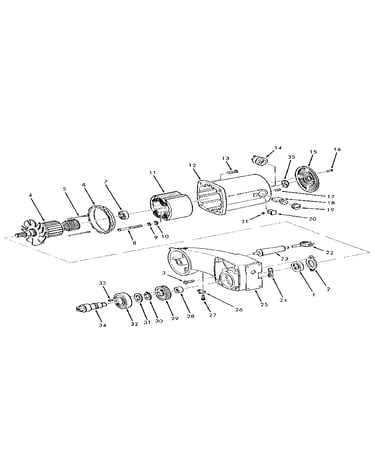 Motor and arm assembly