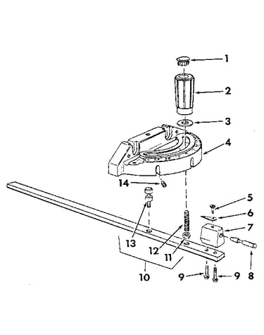 Figure 5 - 62704 miter gauge assembly